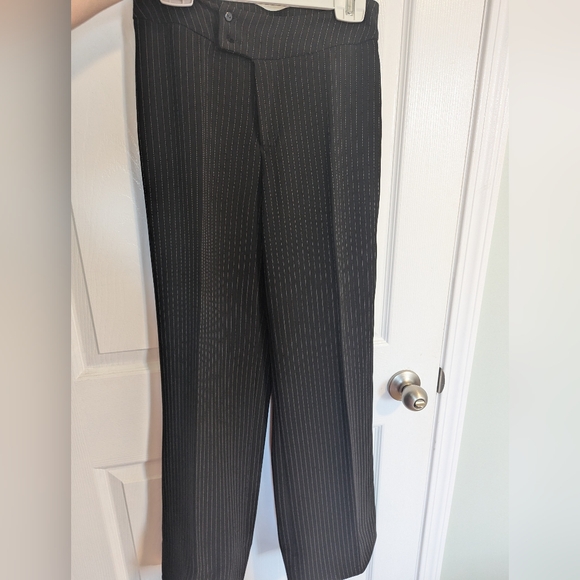 Wide leg black pin stripe dress pants - Picture 6 of 8